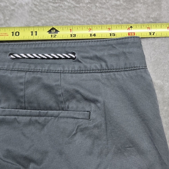 Talbots Wide-leg Crop Chino Pants Sz 10P Drawstring Olive Green City Preppy EUC - Picture 7 of 9